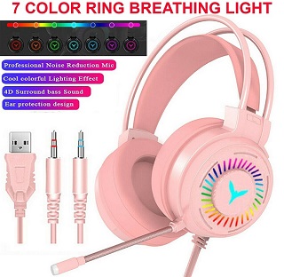 M10 GAMING HEADSET RGB LED WIRED HEADPHONES STEREO WITH MIC FOR ONE PS4 PC XBOX